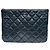 Chanel Caviar Skin Black Classic Silver Clutch Größe Small Schwarz - Ansicht 2