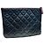 Chanel Caviar Skin Black Classic Silver Clutch Größe Small Schwarz - Ansicht 8