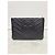 Gucci Clutch Pouch in pelle trapuntata GG Marmont nera Nero - vista 5