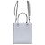 Prada Borsa tote a spalla in pelle con logo a triangolo Argento