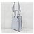 Prada Borsa tote a spalla in pelle con logo a triangolo Argento - vista 2