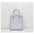 Prada Borsa tote a spalla in pelle con logo a triangolo Argento - vista 4