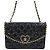 Chanel Borsa a tracolla con patta a catena New Heart CC Logo Patent Nero