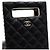 Chanel Bolsa Tote Black Caviar Gold Chain Evening Box Crossbody Preto - vista 8