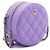 Chanel Mini borsa a tracolla e borsa crossbody Tambourine rotonda in caviar classico viola Porpora - vista 3