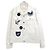 Louis Vuitton Giacca di jeans con patch ricamati Argento