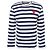 Comme Des Garcons Langarm-T-Shirt mit roten Applikationen, Strassstreifen AX (Unisex)