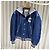 Céline Chaqueta Bomber Oversized de Teddy Azul Marino con Capucha - vista 3