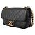 Chanel Mini bolsa de aba Classic em couro de vitelo e pérolas com corrente de pérolas Preto - vista 2