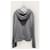 Thom Browne Strickkapuzenpullover mit diagonalen Streifen in Hellgrau Braun - Ansicht 4