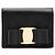 Salvatore Ferragamo Cartera de monedas con lazo chapado en oro Negro
