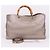 Bamboo Gucci Borsa Tote e Borsa a Spalla con Manico in Bambù Grigio Marrone - vista 13