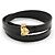 Louis Vuitton Pulseira com bracelete de couro verniz Amaranthe Ouro Preto