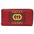 Gucci Red Box Logo Printed Leather Zip Long Wallet
