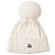 Moncler Cashmere-Beanie mit Fuchsfell-Bommel Weiß