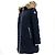Chaqueta larga de plumón con piel de mapache Moncler Negro