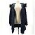 Chaqueta larga de plumón con piel de mapache Moncler Negro - vista 3