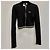 Miu Miu Logo Strickjacke mit Reißverschluss Silber - vista 3