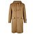 Off White Refurbished Hooded Coat Camel Brown