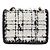 Chanel Borsa a tracolla con patta in tweed bianco e nero e catena - vista 3