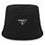 Prada Cappello Bucket Lina Nylon Triangle Logo da Uomo Nero