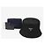 Prada Cappello Bucket Lina Nylon Triangle Logo da Uomo Nero - vista 10