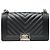 Chanel Boy Flap aus schwarzem Lammleder mit Chevron-Muster, Silberhardware