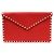 Valentino Clutch a Busta in Pelle Red Stamp Gold Rockstud Rosso