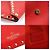 Valentino Clutch a Busta in Pelle Red Stamp Gold Rockstud Rosso - vista 7