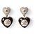 Chanel Orecchini Gold Black CC Heart Pearl Crystal Nero