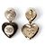 Chanel Orecchini Gold Black CC Heart Pearl Crystal Nero - vista 3