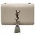 Saint Laurent Borsa a tracolla Kate in coccodrillo con nappe Beige Pink Marrone