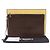Fendi Clutch con tracolla FF in scamosciato marrone - vista 8
