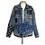 Balenciaga Oversized Indigo Graffiti Denimjacke Mehrfarben