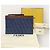 Fendi Clutch piatta in jacquard denim Medium Blu - vista 7