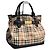 Burberry GOLDERTON Haymarket Check Ledertasche in Braun