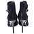 Dior Christian Black Suede Open Toe Side Zip Ankle Boots Heel - view 3