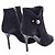 Dior Christian Black Suede Open Toe Side Zip Ankle Boots Heel - view 4