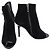 Dior Christian Black Suede Open Toe Side Zip Ankle Boots Heel - view 6