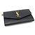 Saint Laurent Portafoglio a tracolla WOC Uptown in pelle granulata nera con stampa a rilievo e catena - vista 5