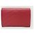 Saint Laurent Piccolo portafoglio matelassé rosso con monogramma e finiture argentate - vista 5