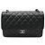 Chanel Borsa a Spalla Classic Jumbo Large Silver-Tone Black Caviar Nero