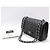 Chanel Borsa a Spalla Classic Jumbo Large Silver-Tone Black Caviar Nero - vista 2