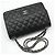 Chanel Borsa a Spalla Classic Jumbo Large Silver-Tone Black Caviar Nero - vista 3