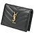 Saint Laurent Black Monogram Grained Poudre Embossed Leather Small Wallet stamp: