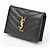 Saint Laurent Black Monogram Grained Poudre Embossed Leather Small Wallet stamp: - view 10