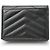 Saint Laurent Black Monogram Grained Poudre Embossed Leather Small Wallet stamp: - view 12