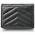 Saint Laurent Black Monogram Grained Poudre Embossed Leather Small Wallet stamp: - view 3