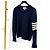 Thom Browne Strickpullover aus Wolle mit Rundhalsausschnitt und diagonalen Streifen in Navy Blau - Ansicht 2