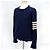 Thom Browne Strickpullover aus Wolle mit Rundhalsausschnitt und diagonalen Streifen in Navy Blau - Ansicht 4